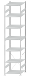 SCHULTE Steckregal, Fachbodenregale Stecksystem, Grundregal, einseitig nutzbar, H3500xB750xT800 mm, 7 Fachböden, Fachlast 150 kg, RAL 7035 lichtgrau