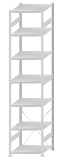 SCHULTE Steckregal, Fachbodenregale Stecksystem, Grundregal, einseitig nutzbar, H3500xB750xT800 mm, 7 Fachböden, Fachlast 250 kg, RAL 7035 lichtgrau