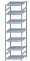 SCHULTE Steckregal, Fachbodenregale Stecksystem, Grundregal, einseitig nutzbar, H3500xB1000xT1000 mm, 7 Fachböden, Fachlast 250 kg, sendzimirverzinkt