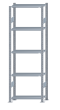 SCHULTE Steckregal, Fachbodenregale Stecksystem, Grundregal, beidseitig nutzbar, H2300xB750xT300 mm, 5 Fachböden, Fachlast 85 kg, sendzimirverzinkt