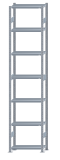 SCHULTE Steckregal, Fachbodenregale Stecksystem, Grundregal, beidseitig nutzbar, H3500xB750xT300 mm, 7 Fachböden, Fachlast 250 kg, sendzimirverzinkt