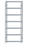 SCHULTE Steckregal, Fachbodenregale Stecksystem, Grundregal, beidseitig nutzbar, H3500xB1300xT300 mm, 7 Fachböden, Fachlast 150 kg, sendzimirverzinkt
