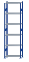 SCHULTE Steckregal, Fachbodenregale Stecksystem, Grundregal, beidseitig nutzbar, H2750xB750xT300 mm, 6 Fachböden, Fachlast 85 kg, RAL 5010 enzianblau / verzinkt