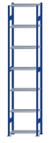 SCHULTE Steckregal, Fachbodenregale Stecksystem, Grundregal, beidseitig nutzbar, H3500xB750xT300 mm, 7 Fachböden, Fachlast 150 kg, RAL 5010 enzianblau / verzinkt