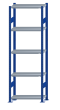 SCHULTE Steckregal, Fachbodenregale Stecksystem, Grundregal, beidseitig nutzbar, H2300xB750xT300 mm, 5 Fachböden, Fachlast 250 kg, RAL 5010 enzianblau / verzinkt