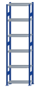SCHULTE Steckregal, Fachbodenregale Stecksystem, Grundregal, beidseitig nutzbar, H2750xB750xT300 mm, 6 Fachböden, Fachlast 250 kg, RAL 5010 enzianblau / verzinkt