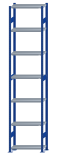 SCHULTE Steckregal, Fachbodenregale Stecksystem, Grundregal, beidseitig nutzbar, H3500xB750xT300 mm, 7 Fachböden, Fachlast 250 kg, RAL 5010 enzianblau / verzinkt