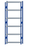 SCHULTE Steckregal, Fachbodenregale Stecksystem, Grundregal, beidseitig nutzbar, H2750xB1000xT300 mm, 6 Fachböden, Fachlast 85 kg, RAL 5010 enzianblau / verzinkt
