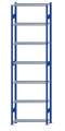 SCHULTE Steckregal, Fachbodenregale Stecksystem, Grundregal, beidseitig nutzbar, H3500xB1000xT300 mm, 7 Fachböden, Fachlast 150 kg, RAL 5010 enzianblau / verzinkt