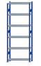 SCHULTE Steckregal, Fachbodenregale Stecksystem, Grundregal, beidseitig nutzbar, H2750xB1000xT300 mm, 6 Fachböden, Fachlast 250 kg, RAL 5010 enzianblau / verzinkt