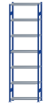 SCHULTE Steckregal, Fachbodenregale Stecksystem, Grundregal, beidseitig nutzbar, H3500xB1000xT300 mm, 7 Fachböden, Fachlast 330 kg, RAL 5010 enzianblau / verzinkt