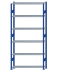 SCHULTE Steckregal, Fachbodenregale Stecksystem, Grundregal, beidseitig nutzbar, H2750xB1300xT300 mm, 6 Fachböden, Fachlast 150 kg, RAL 5010 enzianblau / verzinkt