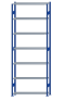 SCHULTE Steckregal, Fachbodenregale Stecksystem, Grundregal, beidseitig nutzbar, H3500xB1300xT300 mm, 7 Fachböden, Fachlast 150 kg, RAL 5010 enzianblau / verzinkt