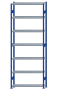 SCHULTE Steckregal, Fachbodenregale Stecksystem, Grundregal, beidseitig nutzbar, H3500xB1300xT300 mm, 7 Fachböden, Fachlast 250 kg, RAL 5010 enzianblau / verzinkt