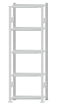 SCHULTE Steckregal, Fachbodenregale Stecksystem, Grundregal, beidseitig nutzbar, H2300xB750xT300 mm, 5 Fachböden, Fachlast 150 kg, RAL 7035 lichtgrau