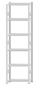 SCHULTE Steckregal, Fachbodenregale Stecksystem, Grundregal, beidseitig nutzbar, H2750xB750xT300 mm, 6 Fachböden, Fachlast 150 kg, RAL 7035 lichtgrau