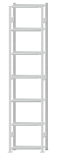 SCHULTE Steckregal, Fachbodenregale Stecksystem, Grundregal, beidseitig nutzbar, H3500xB750xT300 mm, 7 Fachböden, Fachlast 150 kg, RAL 7035 lichtgrau
