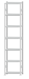 SCHULTE Steckregal, Fachbodenregale Stecksystem, Grundregal, beidseitig nutzbar, H3500xB750xT300 mm, 7 Fachböden, Fachlast 250 kg, RAL 7035 lichtgrau