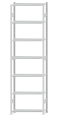 SCHULTE Steckregal, Fachbodenregale Stecksystem, Grundregal, beidseitig nutzbar, H3500xB1000xT300 mm, 7 Fachböden, Fachlast 85 kg, RAL 7035 lichtgrau