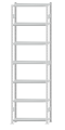 SCHULTE Steckregal, Fachbodenregale Stecksystem, Grundregal, beidseitig nutzbar, H3500xB1000xT300 mm, 7 Fachböden, Fachlast 250 kg, RAL 7035 lichtgrau