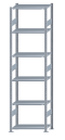 SCHULTE Steckregal, Fachbodenregale Stecksystem, Grundregal, beidseitig nutzbar, H2750xB750xT400 mm, 6 Fachböden, Fachlast 150 kg, sendzimirverzinkt