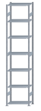 SCHULTE Steckregal, Fachbodenregale Stecksystem, Grundregal, beidseitig nutzbar, H3500xB750xT400 mm, 7 Fachböden, Fachlast 150 kg, sendzimirverzinkt
