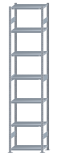 SCHULTE Steckregal, Fachbodenregale Stecksystem, Grundregal, beidseitig nutzbar, H3500xB750xT400 mm, 7 Fachböden, Fachlast 250 kg, sendzimirverzinkt