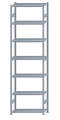 SCHULTE Steckregal, Fachbodenregale Stecksystem, Grundregal, beidseitig nutzbar, H3500xB1000xT400 mm, 7 Fachböden, Fachlast 250 kg, sendzimirverzinkt