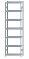 SCHULTE Steckregal, Fachbodenregale Stecksystem, Grundregal, beidseitig nutzbar, H3500xB1000xT400 mm, 7 Fachböden, Fachlast 330 kg, sendzimirverzinkt