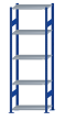 SCHULTE Steckregal, Fachbodenregale Stecksystem, Grundregal, beidseitig nutzbar, H2300xB750xT400 mm, 5 Fachböden, Fachlast 150 kg, RAL 5010 enzianblau / verzinkt