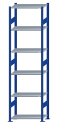 SCHULTE Steckregal, Fachbodenregale Stecksystem, Grundregal, beidseitig nutzbar, H2750xB750xT400 mm, 6 Fachböden, Fachlast 150 kg, RAL 5010 enzianblau / verzinkt