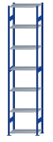 SCHULTE Steckregal, Fachbodenregale Stecksystem, Grundregal, beidseitig nutzbar, H3500xB750xT400 mm, 7 Fachböden, Fachlast 150 kg, RAL 5010 enzianblau / verzinkt