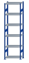 SCHULTE Steckregal, Fachbodenregale Stecksystem, Grundregal, beidseitig nutzbar, H2750xB750xT400 mm, 6 Fachböden, Fachlast 250 kg, RAL 5010 enzianblau / verzinkt