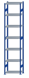 SCHULTE Steckregal, Fachbodenregale Stecksystem, Grundregal, beidseitig nutzbar, H3500xB750xT400 mm, 7 Fachböden, Fachlast 250 kg, RAL 5010 enzianblau / verzinkt