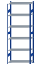 SCHULTE Steckregal, Fachbodenregale Stecksystem, Grundregal, beidseitig nutzbar, H2750xB1000xT400 mm, 6 Fachböden, Fachlast 85 kg, RAL 5010 enzianblau / verzinkt