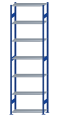 SCHULTE Steckregal, Fachbodenregale Stecksystem, Grundregal, beidseitig nutzbar, H3500xB1000xT400 mm, 7 Fachböden, Fachlast 85 kg, RAL 5010 enzianblau / verzinkt