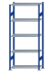 SCHULTE Steckregal, Fachbodenregale Stecksystem, Grundregal, beidseitig nutzbar, H2300xB1000xT400 mm, 5 Fachböden, Fachlast 150 kg, RAL 5010 enzianblau / verzinkt