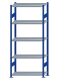 SCHULTE Steckregal, Fachbodenregale Stecksystem, Grundregal, beidseitig nutzbar, H2300xB1000xT400 mm, 5 Fachböden, Fachlast 250 kg, RAL 5010 enzianblau / verzinkt