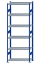 SCHULTE Steckregal, Fachbodenregale Stecksystem, Grundregal, beidseitig nutzbar, H2750xB1000xT400 mm, 6 Fachböden, Fachlast 250 kg, RAL 5010 enzianblau / verzinkt