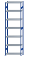 SCHULTE Steckregal, Fachbodenregale Stecksystem, Grundregal, beidseitig nutzbar, H3500xB1000xT400 mm, 7 Fachböden, Fachlast 250 kg, RAL 5010 enzianblau / verzinkt