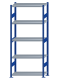 SCHULTE Steckregal, Fachbodenregale Stecksystem, Grundregal, beidseitig nutzbar, H2300xB1000xT400 mm, 5 Fachböden, Fachlast 330 kg, RAL 5010 enzianblau / verzinkt