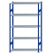 SCHULTE Steckregal, Fachbodenregale Stecksystem, Grundregal, beidseitig nutzbar, H2300xB1300xT400 mm, 5 Fachböden, Fachlast 150 kg, RAL 5010 enzianblau / verzinkt
