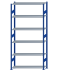 SCHULTE Steckregal, Fachbodenregale Stecksystem, Grundregal, beidseitig nutzbar, H2750xB1300xT400 mm, 6 Fachböden, Fachlast 150 kg, RAL 5010 enzianblau / verzinkt