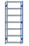 SCHULTE Steckregal, Fachbodenregale Stecksystem, Grundregal, beidseitig nutzbar, H3500xB1300xT400 mm, 7 Fachböden, Fachlast 250 kg, RAL 5010 enzianblau / verzinkt