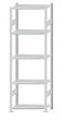 SCHULTE Steckregal, Fachbodenregale Stecksystem, Grundregal, beidseitig nutzbar, H2300xB750xT400 mm, 5 Fachböden, Fachlast 150 kg, RAL 7035 lichtgrau