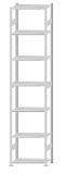 SCHULTE Steckregal, Fachbodenregale Stecksystem, Grundregal, beidseitig nutzbar, H3500xB750xT400 mm, 7 Fachböden, Fachlast 150 kg, RAL 7035 lichtgrau