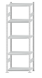 SCHULTE Steckregal, Fachbodenregale Stecksystem, Grundregal, beidseitig nutzbar, H2300xB750xT400 mm, 5 Fachböden, Fachlast 250 kg, RAL 7035 lichtgrau