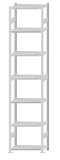 SCHULTE Steckregal, Fachbodenregale Stecksystem, Grundregal, beidseitig nutzbar, H3500xB750xT400 mm, 7 Fachböden, Fachlast 250 kg, RAL 7035 lichtgrau