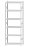 SCHULTE Steckregal, Fachbodenregale Stecksystem, Grundregal, beidseitig nutzbar, H2750xB1000xT400 mm, 6 Fachböden, Fachlast 150 kg, RAL 7035 lichtgrau