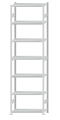 SCHULTE Steckregal, Fachbodenregale Stecksystem, Grundregal, beidseitig nutzbar, H3500xB1000xT400 mm, 7 Fachböden, Fachlast 250 kg, RAL 7035 lichtgrau